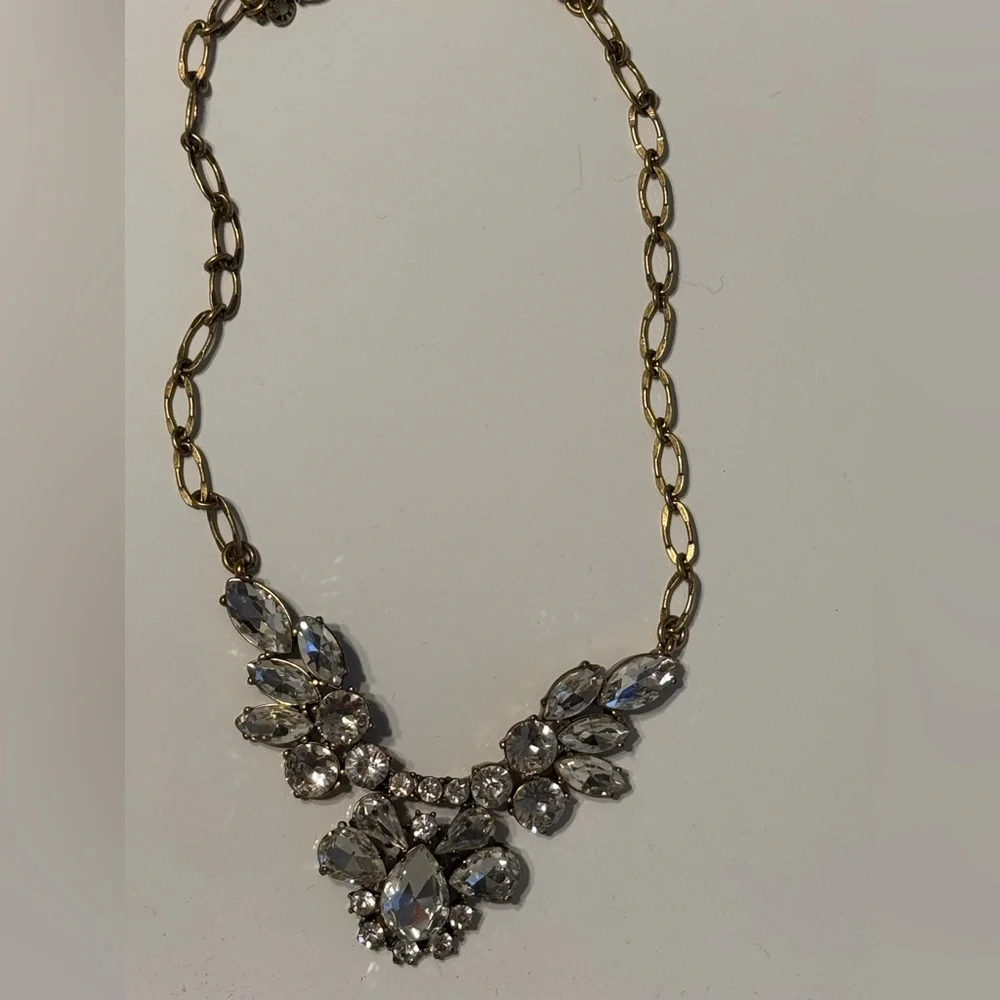 Gold-Tone Clear Crystal Statement Necklace - Women Jewelry